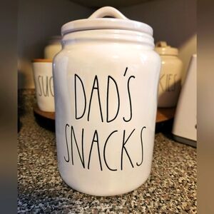 Rae dunn Dad's snacks jar